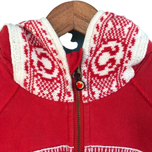 Lululemon Athletica Canada Scuba Hoodie Size 8 Red White Jacket Rare HTF - Picture 4 of 11